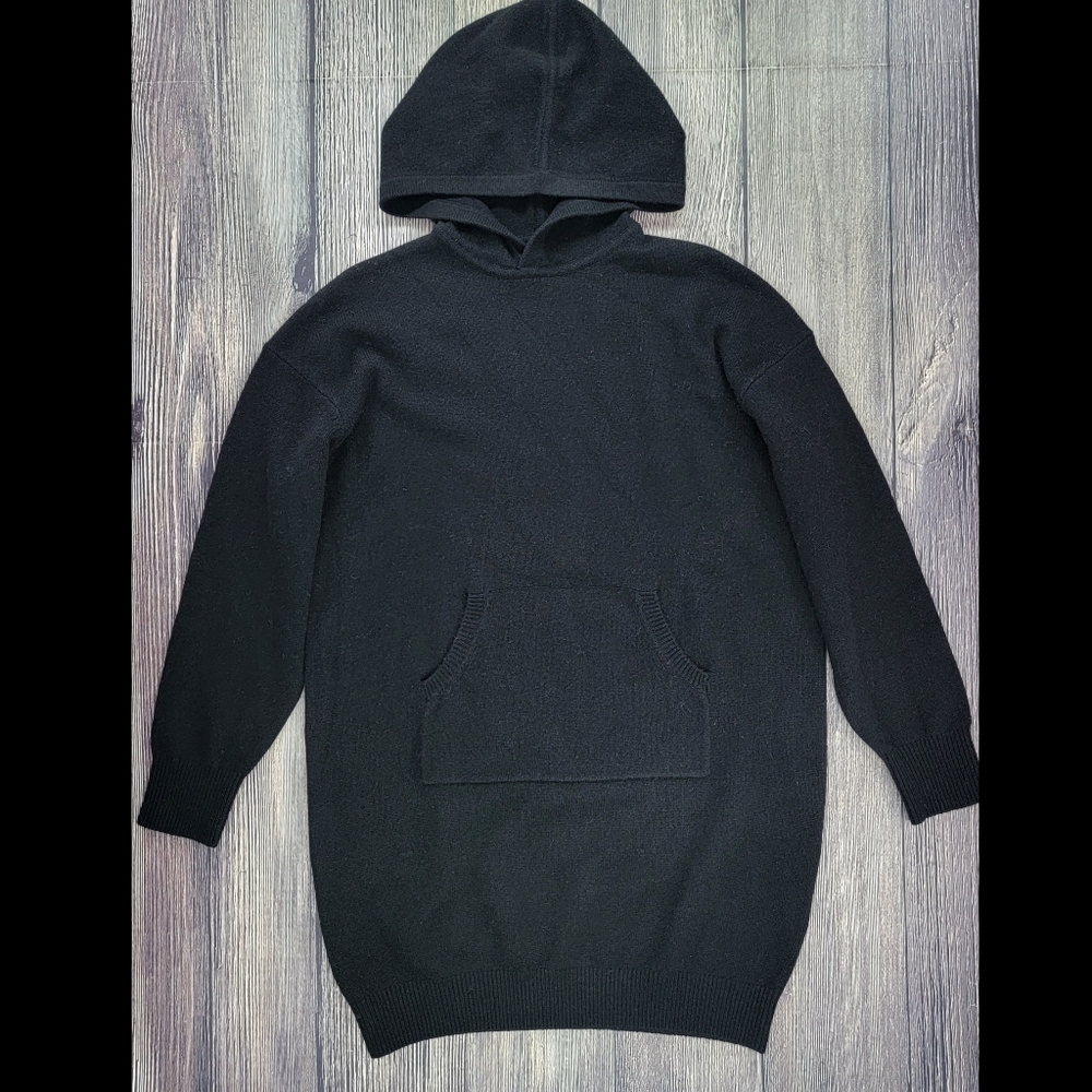 Naadam Cashmere Wool Blend Hooded Sweater Dress